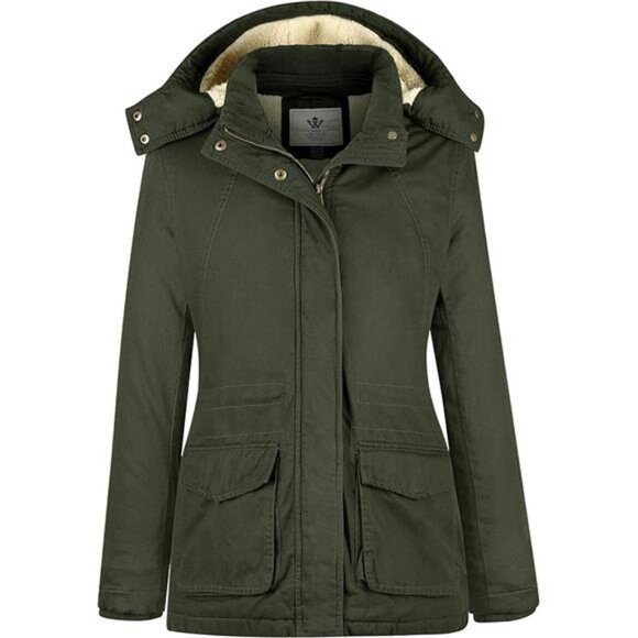 WenVen Women's Winter Warm Sherpa Lined Jacket Heavy Parka Coat with Hood - Picture 7 of 7